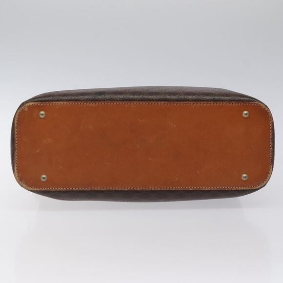 CELINE Macadam Canvas Hand Bag Pvc Leather Brown Gold - Picture 9 of 12